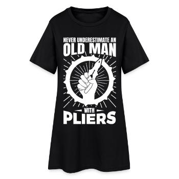 Never underestimate an electrician - Women’s T-Shirt Dress - black - Front
