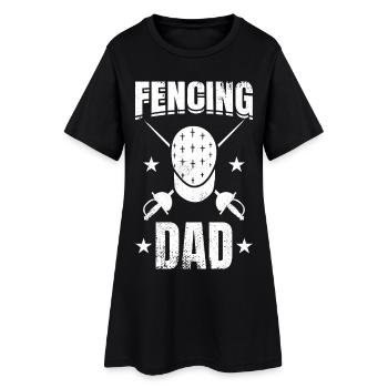 Fechten Papa - Frauen T-Shirt-Kleid - Schwarz - Vorne