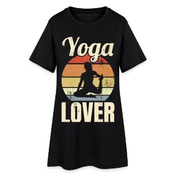 Yoga Lovers Vintage Look - Robe T-shirt Femme - noir - Devant