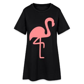 Flamingo Pink Animal Gift - Women’s T-Shirt Dress - black - Front