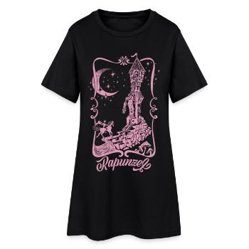 Rapunzel Turm Pink Silhouette - Frauen T-Shirt-Kleid - Schwarz - Vorne