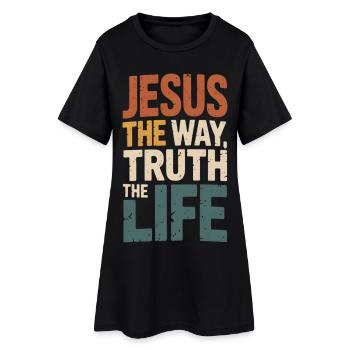 Jésus Le Chemin La Vérité La Vie - Robe T-shirt Femme - noir - Devant
