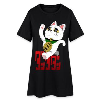Turbo Anime - Frauen T-Shirt-Kleid - Schwarz - Vorne
