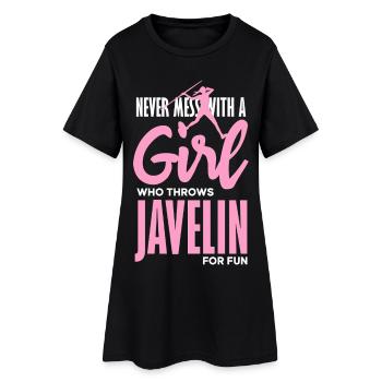 Lanceur de javelot avec une déclaration amusante - Robe T-shirt Femme - noir - Devant