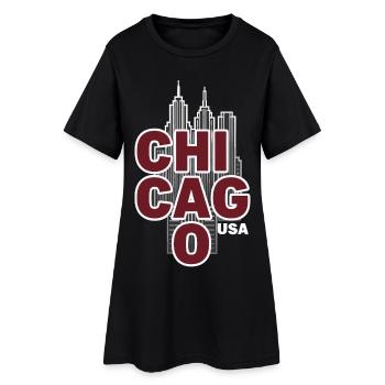 Chicago Skyline, USA, Illinois - Robe T-shirt Femme - noir - Devant