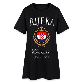 Couronne des armoiries de Rijeka Croatia – Souvenir de voyage - Robe T-shirt Femme - noir - Devant