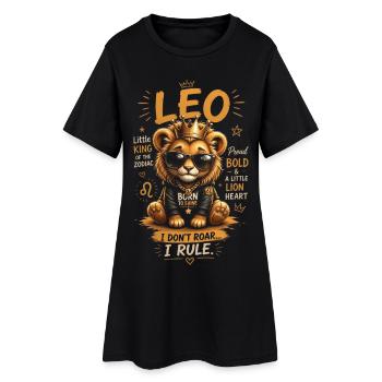 Leo Roi Lion Princier et Orné - Zodiaque - Robe T-shirt Femme - noir - Devant