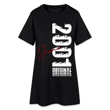 Cadeau d’anniversaire 25e Millésime Juin 2001 - Robe T-shirt Femme - noir - Devant