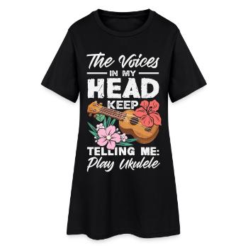 Funny Ukulele Designs and Sayings - Women’s T-Shirt Dress - black - Front
