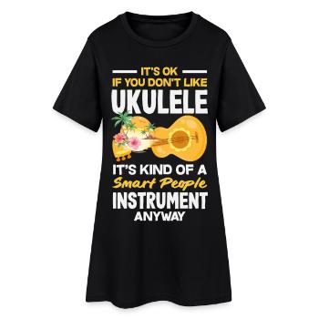 Designs et expressions amusantes de ukulélé - Robe T-shirt Femme - noir - Devant