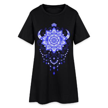 Spiritualité Géométrie Sacrée Fleur de Lotus Zen - Robe T-shirt Femme - noir - Devant