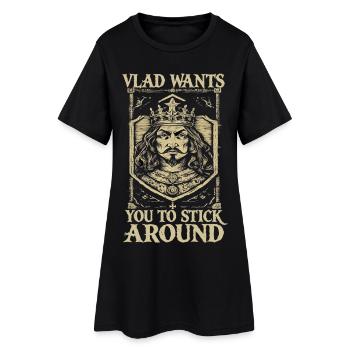 Vlad Do You Want To Stay King's Graphic - Women’s T-Shirt Dress - black - Front