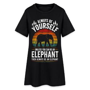 Sois toujours toi-même - Frauen T-Shirt-Kleid - Schwarz - Vorne
