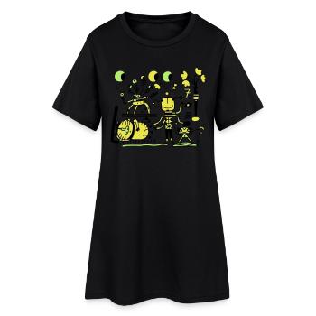 univers - Robe T-shirt Femme - noir - Devant