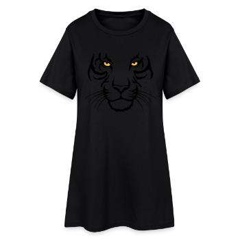 Tiger visage - Robe T-shirt Femme - noir - Devant