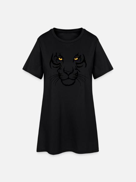 Tiger face - Women’s T-Shirt Dress - black