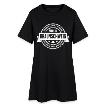 Made in Braunschweig - Frauen T-Shirt-Kleid - Schwarz - Vorne