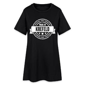 Made in Krefeld - Frauen T-Shirt-Kleid - Schwarz - Vorne
