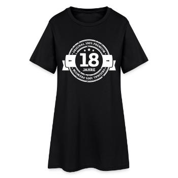 Original 18 Jahre - Frauen T-Shirt-Kleid - Schwarz - Vorne