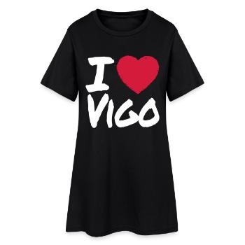 I Love Vigo - Frauen T-Shirt-Kleid - Schwarz - Vorne