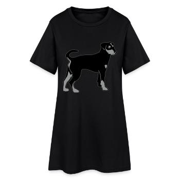 pinscher hund - Frauen T-Shirt-Kleid - Schwarz - Vorne