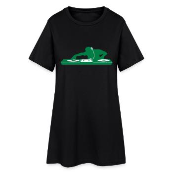 dj - Frauen T-Shirt-Kleid - Schwarz - Vorne
