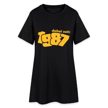 Dabei seit 1987 - Jahrgang 87 - Frauen T-Shirt-Kleid - Schwarz - Vorne