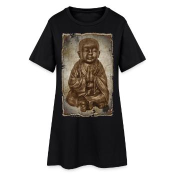 Moine bouddhiste - style antique - Robe T-shirt Femme - noir - Devant