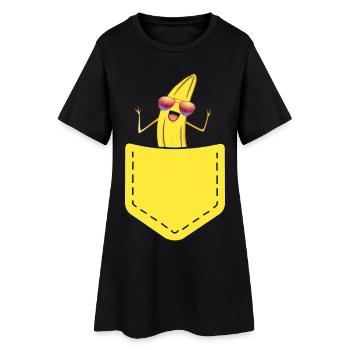 Coole Banane - Frauen T-Shirt-Kleid - Schwarz - Vorne