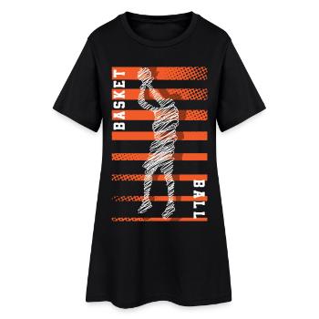 Basketball Basketballer - Frauen T-Shirt-Kleid - Schwarz - Vorne