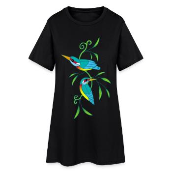 Oiseaux et nature - Robe T-shirt Femme - noir - Devant
