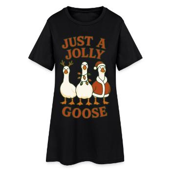 Noël juste une oie joyeuse design amusant - Robe T-shirt Femme - noir - Devant