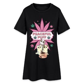 Peaceful Puff C&C - Women’s T-Shirt Dress - black - Front
