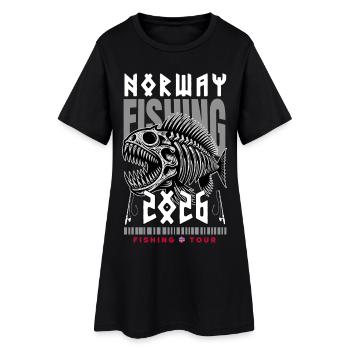 Voyage de pêche en Norvège 2026 - Robe T-shirt Femme - noir - Devant