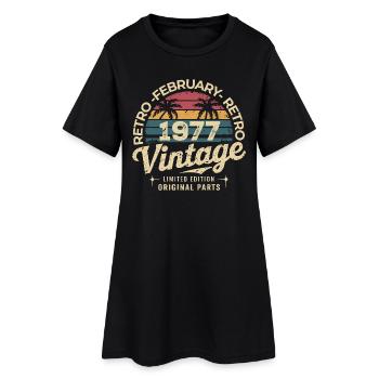 Février 1977 | Génial Depuis Février 1977 - Robe T-shirt Femme - noir - Devant