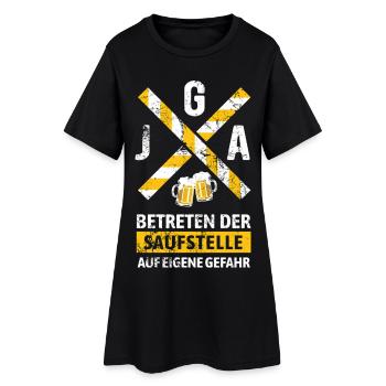 Enterrement de vie de garçon entrant dans le site de consommation d’alcool Avertissement - Robe T-shirt Femme - noir - Devant