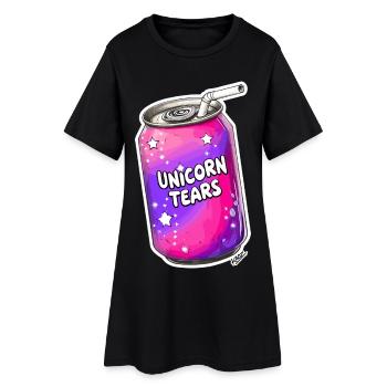 Larmes de licorne en canette de soda - Robe T-shirt Femme - noir - Devant