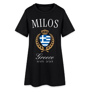 Couronne des armoiries de Milos Grèce – Souvenir de voyage - Robe T-shirt Femme - noir - Devant