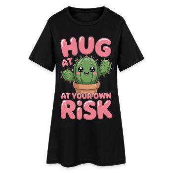 Câlin T-shirt Cactus à vos risques et périls - Robe T-shirt Femme - noir - Devant