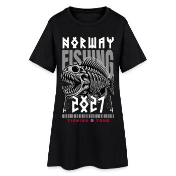 Voyage de pêche en Norvège 2027 - Robe T-shirt Femme - noir - Devant