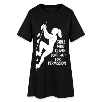 Silhouette de bloc : Chel-shirt des filles qui grimpent - Robe T-shirt Femme - noir - Devant