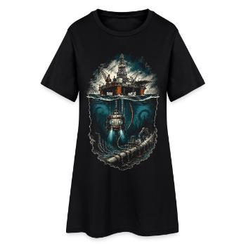 Ouvriers des eaux profondes - Robe T-shirt Femme - noir - Devant