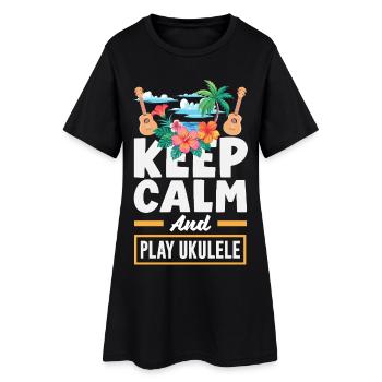 Designs et expressions amusantes de ukulélé - Robe T-shirt Femme - noir - Devant
