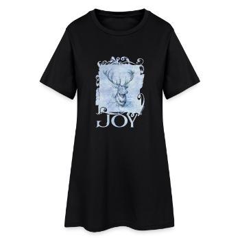 Joy to the world - Frauen T-Shirt-Kleid - Schwarz - Vorne