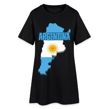 Argentinischer Stolz, Flagge von Argentinien - Frauen T-Shirt-Kleid - Schwarz - Vorne