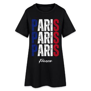Paris France, mémoire de Paris - Robe T-shirt Femme - noir - Devant