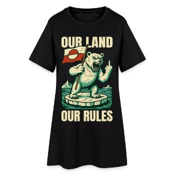 Our Land Our Rules Greenland Is Not For Sale - Frauen T-Shirt-Kleid - Schwarz - Vorne
