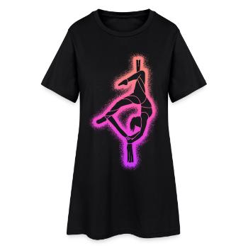 Acrobaties aériennes en tissu vertical, filles Soie aérienne - Robe T-shirt Femme - noir - Devant