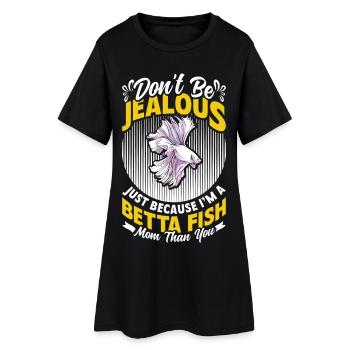 Aquarium Siamois Poisson Combattant Maman Aquariophile - Robe T-shirt Femme - noir - Devant