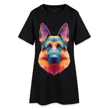 Chien de berger - Robe T-shirt Femme - noir - Devant